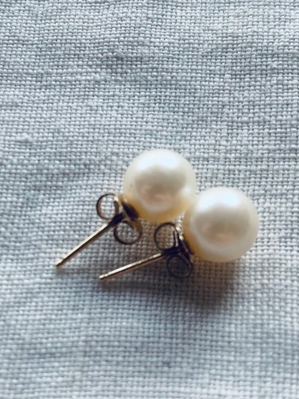 Genuine Pearl and Solid Gold Earrings